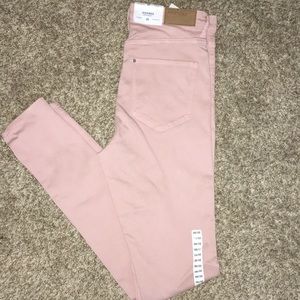 Pink denim jeggings